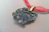 Belt Buckle Pendant, Made From an Antique Enameled Brass French Belt Buckle K0392