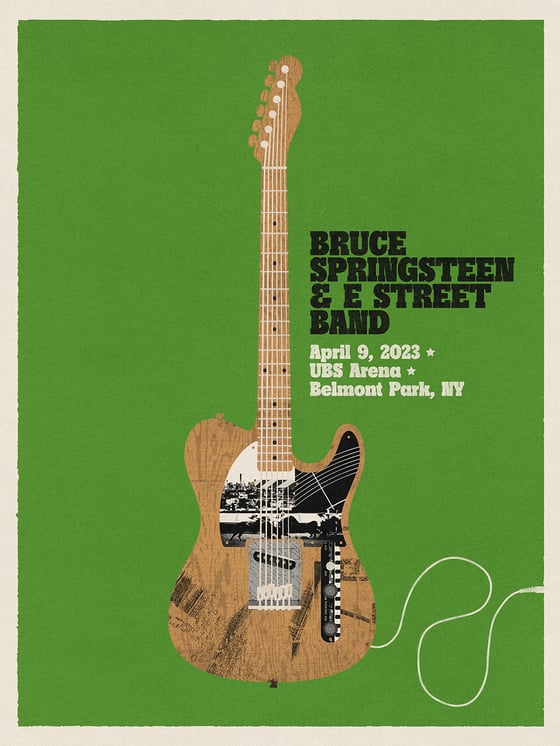 Image of Springsteen 2023 Tour Poster - Belmont Park, NY April 9th AP