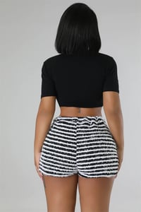 Image 2 of Black  & White Stripe Shorts (RESTOCKED)