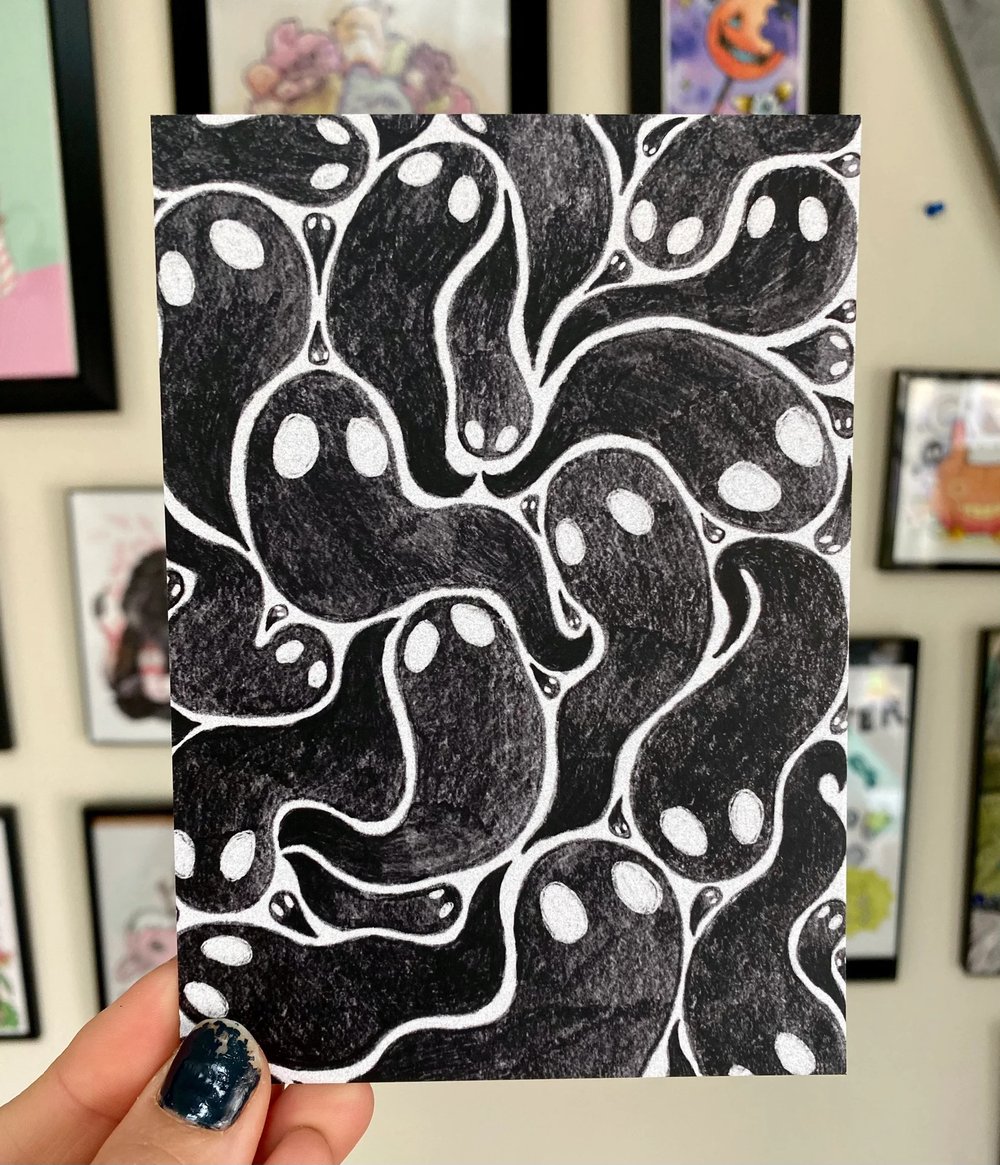 Intertwined Ghosts Postcard Print