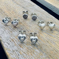 Image 1 of Heart and Flower Studs
