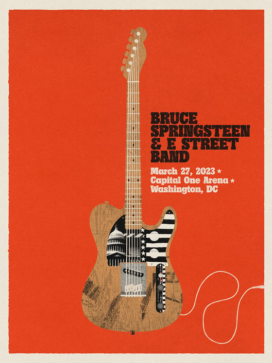 Image of Springsteen 2023 Tour Poster - Washington DC- March 27 AP