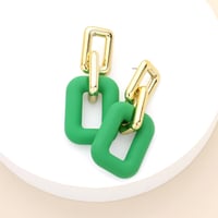 Image 1 of Colorful Rectangle Link Earrings, Gift for Mom, Gift for Her