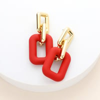 Image 2 of Colorful Rectangle Link Earrings, Gift for Mom, Gift for Her