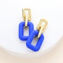 Colorful Rectangle Link Earrings, Gift for Mom, Gift for Her