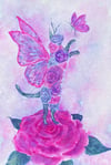 Chasing Butterflies ‘Floral Felinae’ Embellished Art Print