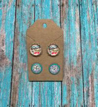 Turquoise Leopard and Lace Stud Pack  