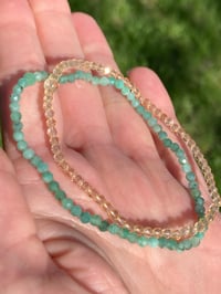 Image 2 of Emerald and Citrine Bracelet Stack, Emerald Gemstone Bracelet, Citrine Stretch Bracelet 