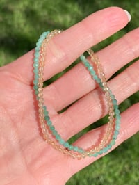 Image 4 of Emerald and Citrine Bracelet Stack, Emerald Gemstone Bracelet, Citrine Stretch Bracelet 