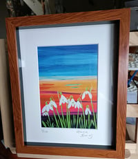 Image 1 of Hand finished snowdrops limited edition print 