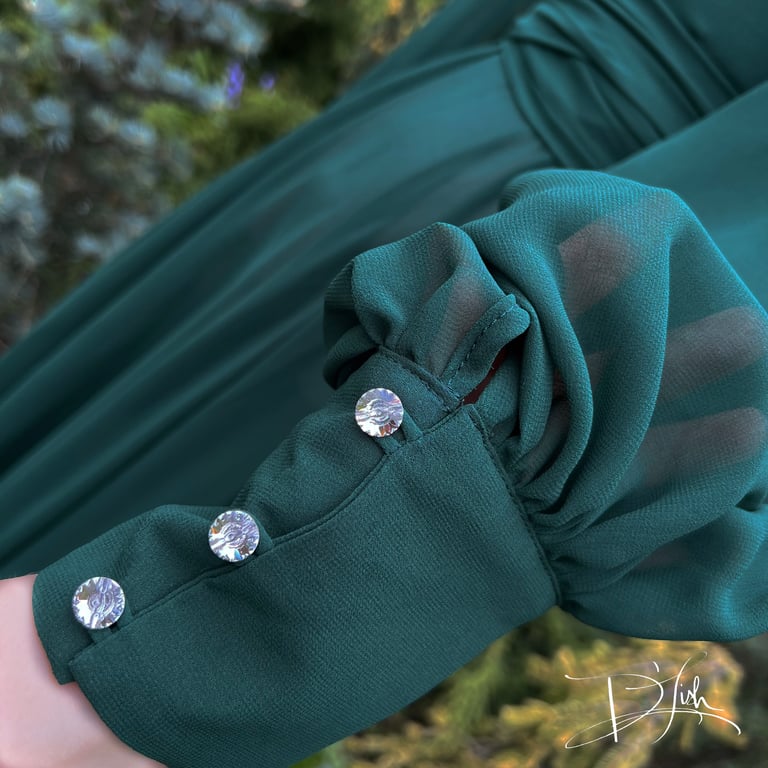 Teal Sheer "Beverly" Dressing Gown Image 3