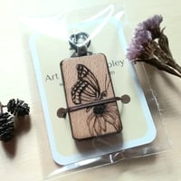 Image 4 of Butterfly Wood Pendent Necklace