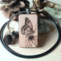 Image 2 of Butterfly Wood Pendent Necklace