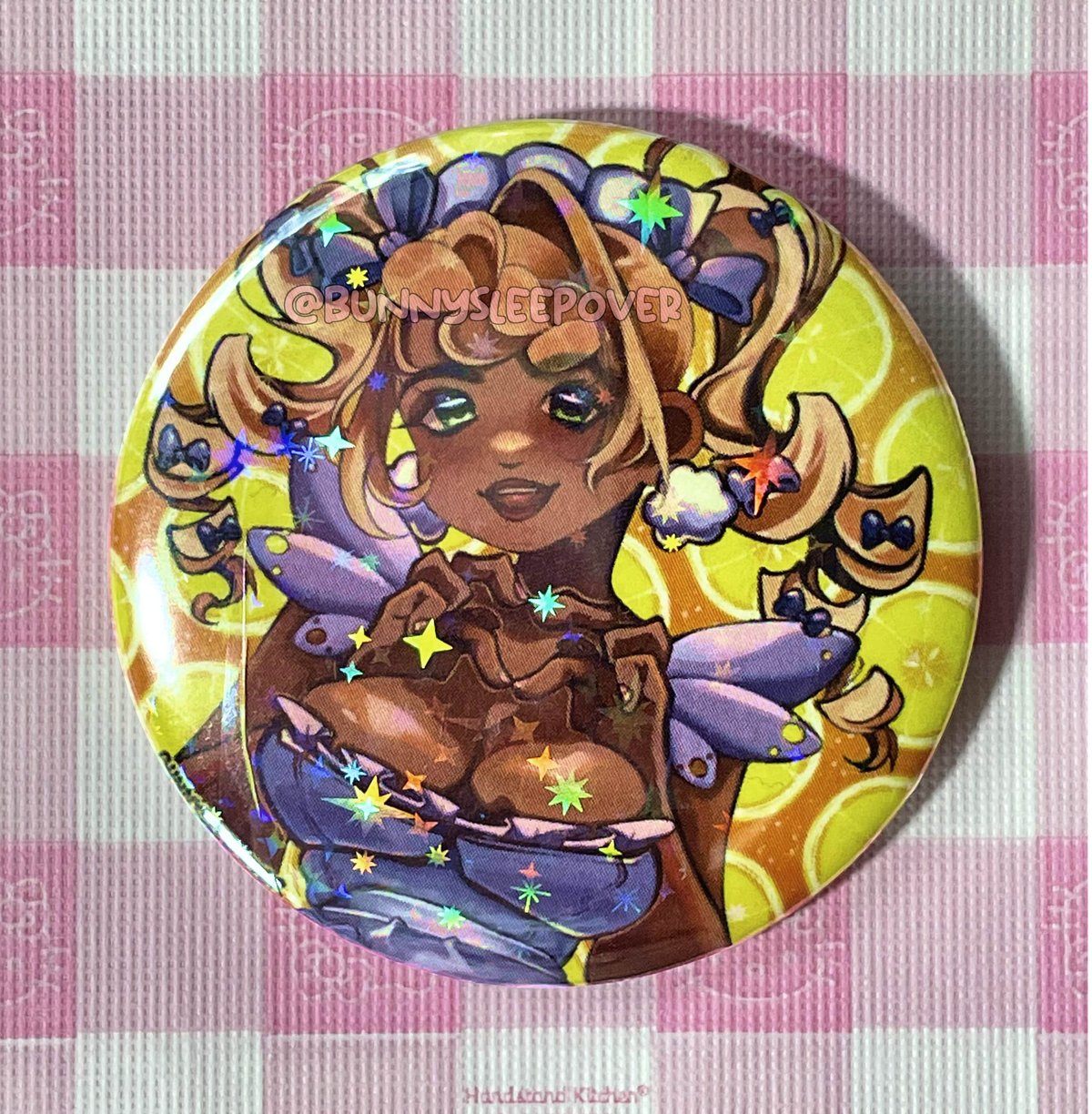 Image of Citron Maid Sparkle Holographic Button (Original Character)