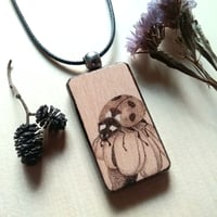 Image 3 of Ladybug Wood Pendent Necklace