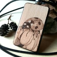 Image 1 of Ladybug Wood Pendent Necklace