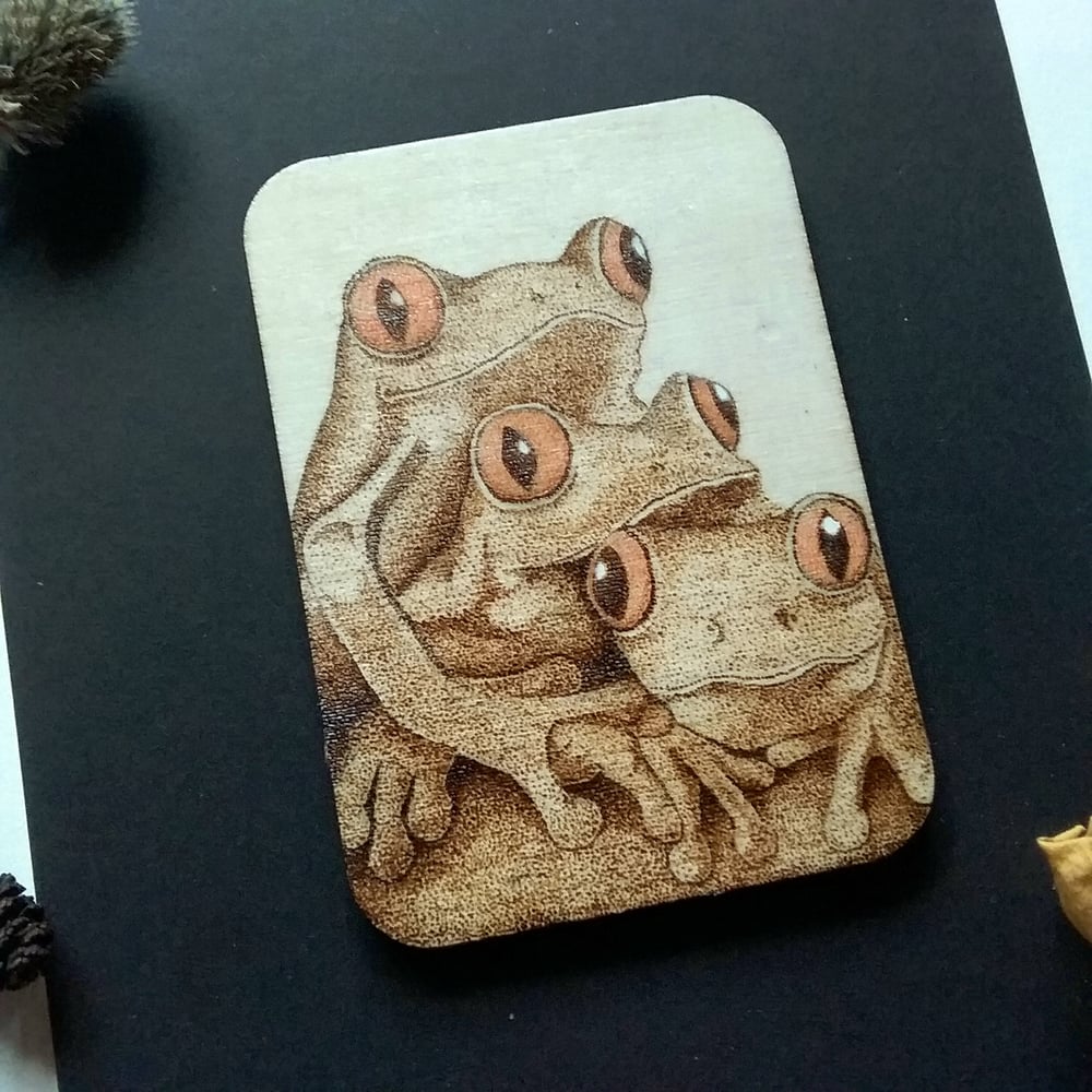 Image of Family Portrait Frog Wood Panel