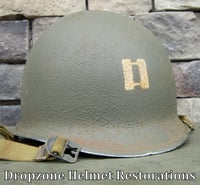 Image 4 of WWII M-1 Helmet 2nd Ranger Battalion. "Captain Miller" Front Seam