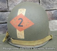 Image 5 of WWII M-1 Helmet 2nd Ranger Battalion. "Captain Miller" Front Seam