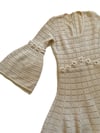 1960s dream hand crocheted bell sleeve floor length dress