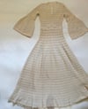 1960s dream hand crocheted bell sleeve floor length dress
