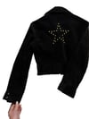 1970s black cropped studded STAR rocker jacket