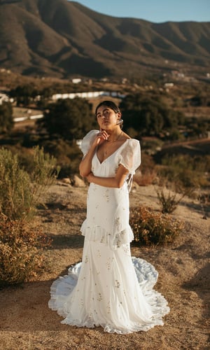 Image of Frances Wedding Dress. Gold+Ivory. Size L. By Daughters of Simone.