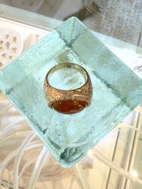 Image 4 of 14k solid gold diamond red jade Hawaiian ring