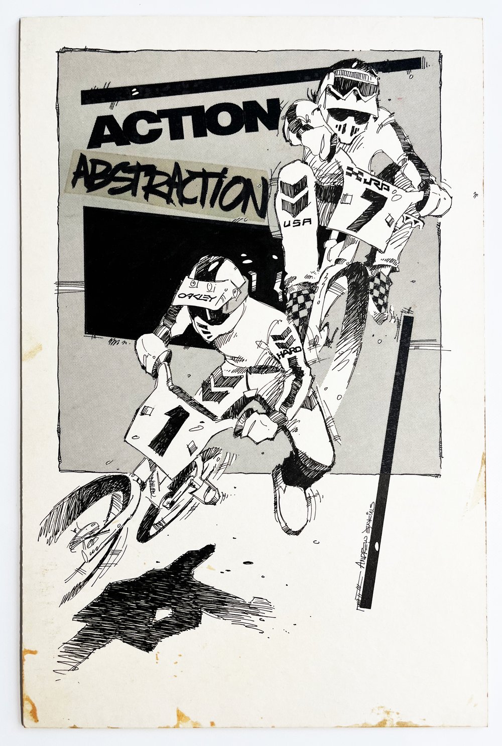 Image of JENKINS ARCHIVE ART: Original Winning Drawing: BMX Action Drawing Contest