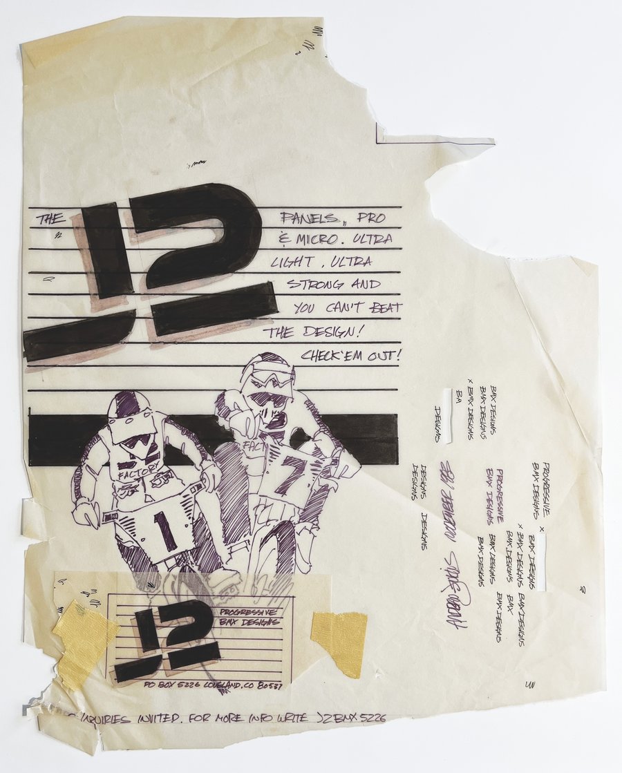 Image of JENKINS ART ARCHIVE: Original Marker Drawing: J2 BMX Panels