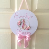 Image 1 of Handmade Personalised Flopsy Bunny Door Sign, Peter Rabbit Nursery Door Sign, Baby Room Decor🐇