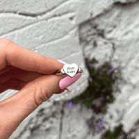 Image 1 of Diet Coke Rhodium Plated Sterling Silver Love Heart Signet Ring