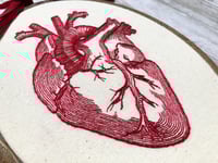 Image 2 of Red Anatomical Heart 5x7" Embroidery Hoop