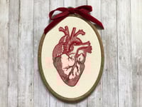 Image 3 of Red Anatomical Heart 5x7" Embroidery Hoop