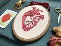 Image 4 of Red Anatomical Heart 5x7" Embroidery Hoop
