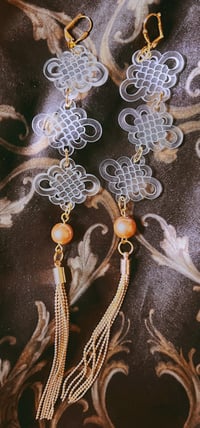 Image 2 of (RUBY, EMERALD, GLASS) HERALD Earrings