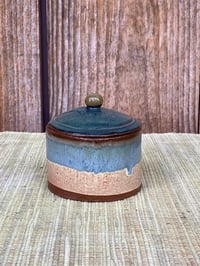 Image 1 of Lidded Jar, Short Blue