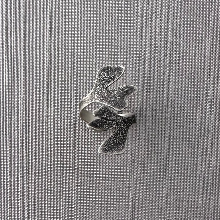 Sterling Silver Ginkgo Leaf Ring