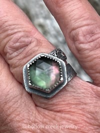 Image 4 of Moondust ~ Sterling Silver Ring, Crystal & Paua Shell Doublet