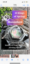 Moondust ~ Sterling Silver Ring, Crystal & Paua Shell Doublet