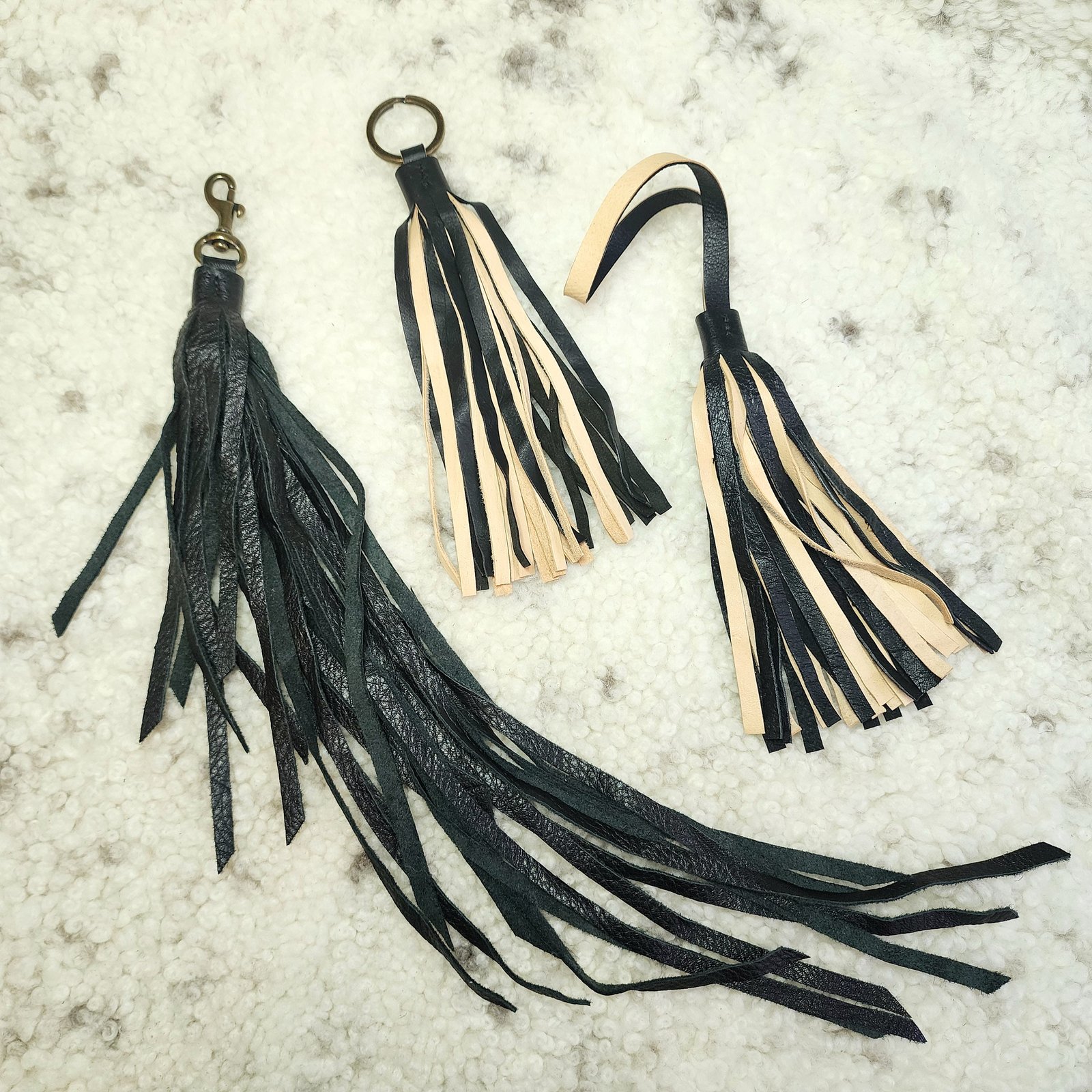 Leather on sale fringe keychain