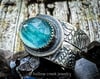 Flow ~ Sterling Silver Ring with Rose Cut Belgium Teal Fluorite & Mother of Pearl Doublet
