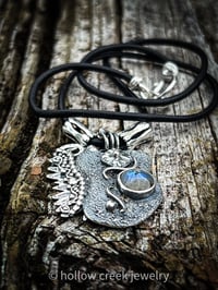 Image 3 of Valor the Birth Fairy~ Molten Sterling Silver Birth Fairy Sculpture with Flashy Labradorite