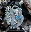 Valor the Birth Fairy~ Molten Sterling Silver Birth Fairy Sculpture with Flashy Labradorite