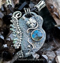 Image 4 of Valor the Birth Fairy~ Molten Sterling Silver Birth Fairy Sculpture with Flashy Labradorite