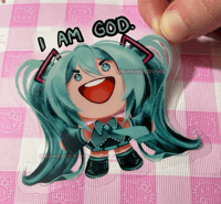Image 1 of Hatsune Miku I AM GOD sticker 