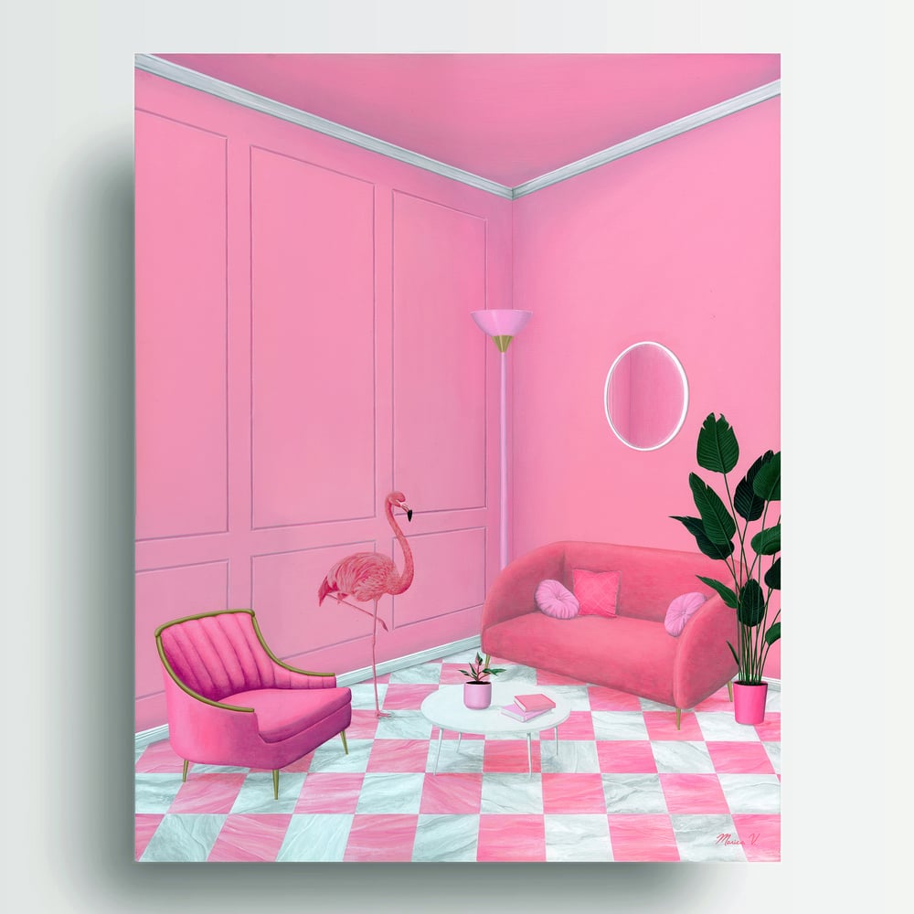 “Pink Flamingo Room” Print
