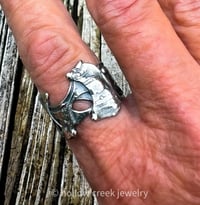 Image 3 of Surfer ~ Rustic Sterling Silver Ring Band
