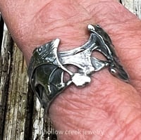 Image 4 of Surfer ~ Rustic Sterling Silver Ring Band
