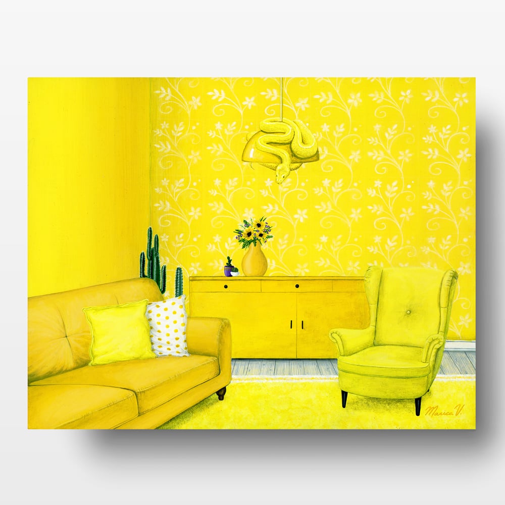 “Yellow Burmese Python Room” Print